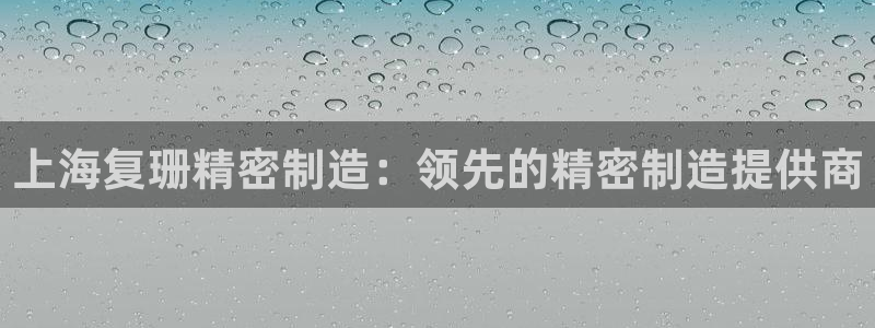 彩神ix平台：上海复珊精密制造：领先的精密制造提供商