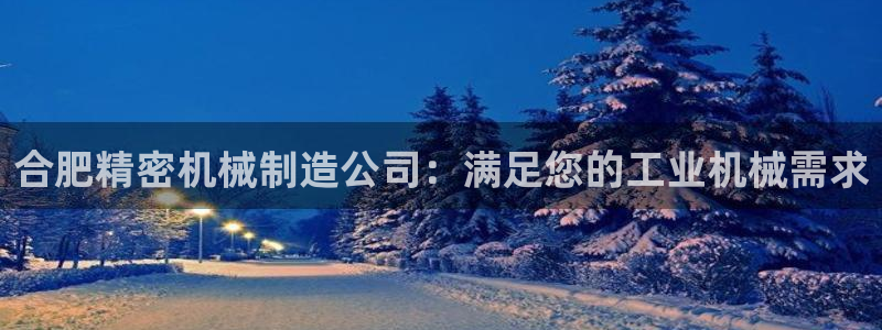 彩神v8是真的挣钱吗安全吗：合肥精密机械制造公司：满足您的工业机械需求