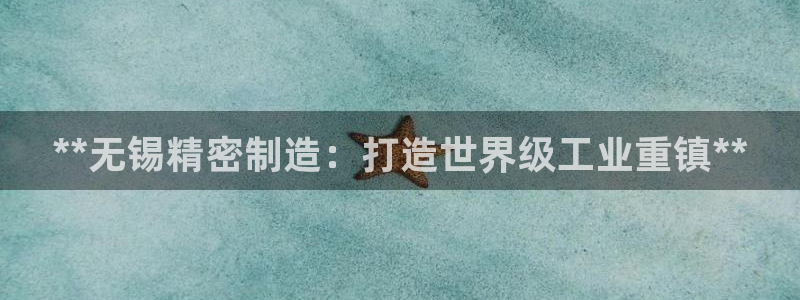 彩神Vll购彩大厅：**无锡精密制造：打造世界级工业重镇**