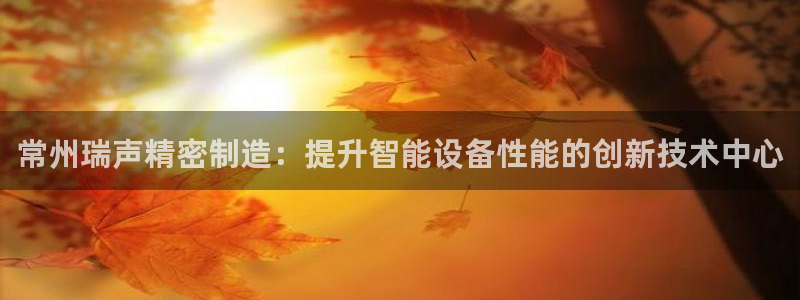彩神v8平台正规吗可靠吗：常州瑞声精密制造：提升智能设备性能的创新技术中心