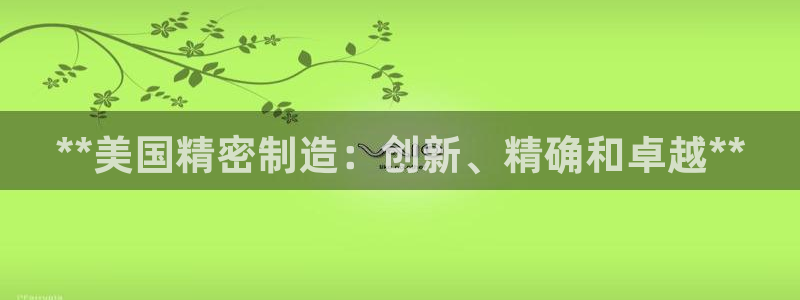 彩神vii购彩l心：**美国精密制造：创新、精确和卓越**