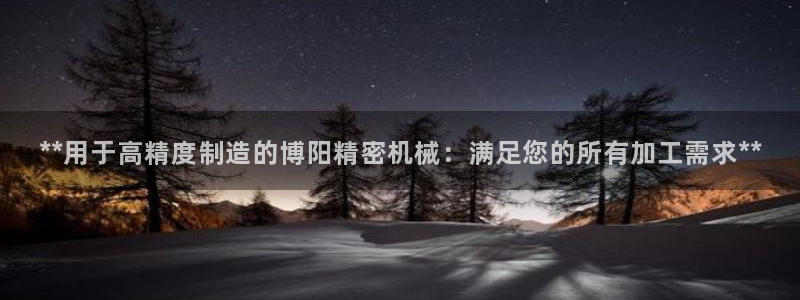 彩神vll趣投彩：**用于高精度制造的博阳精密机械：满足您的所有加工需求**