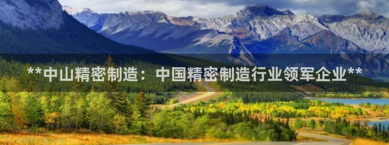 在彩神网输了六万多怎么拿回来：**中山精密制造：中国精密制造行业领军企业**