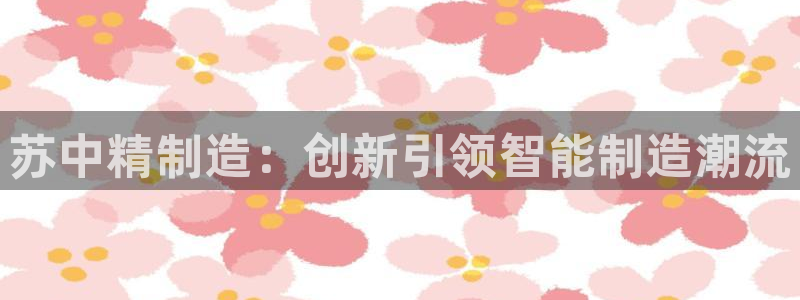 彩神V8有限公司：苏中精制造：创新引领智能制造潮流