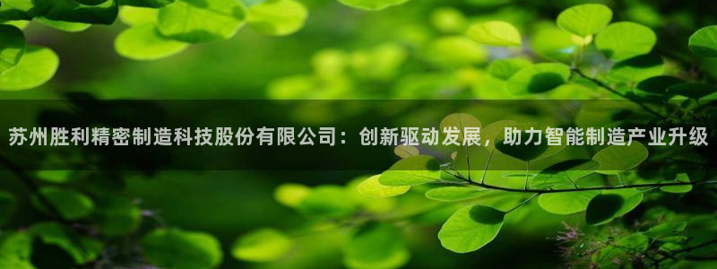彩神v8平台正规吗可靠吗：苏州胜利精密制造科技股份有限公司：创新驱动发展，助力智能制造产业升级
