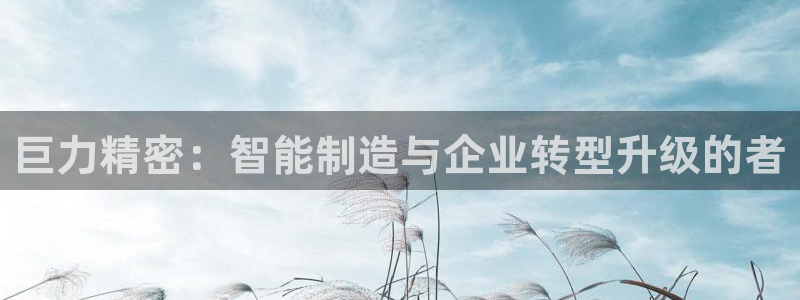 彩神Vll：巨力精密：智能制造与企业转型升级的者
