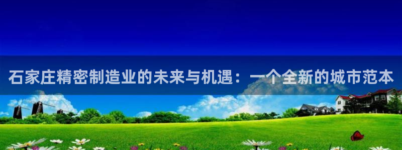 v彩神88iii：石家庄精密制造业的未来与机遇：一个全新的城市范本