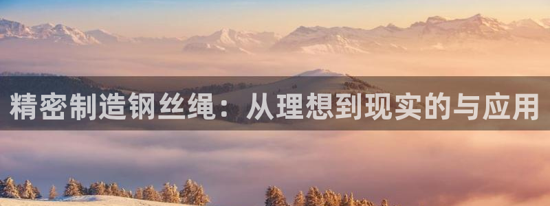 彩神赢钱了吗：精密制造钢丝绳：从理想到现实的与应用